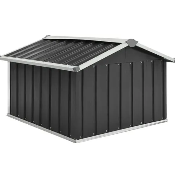 The Living Store skur til robotplæneklipper 92x97x63 cm galvaniseret stål grå - Skure & Redskabsskure