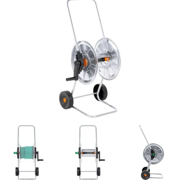The Living Store slangetromle til 50 m 1/2" eller 35 m 3/4" slange stål - Opbevaring af haveslanger