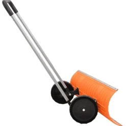 The Living Store sneskovl med udvideligt håndtag 96 cm stålblad orange - Sneskovle