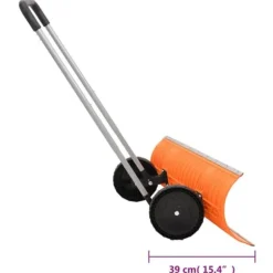 The Living Store sneskovl med udvideligt håndtag 96 cm stålblad orange - Sneskovle