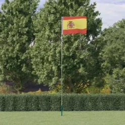The Living Store Spanien flag og flagstang 5,55 m aluminium - Flag & vimpler