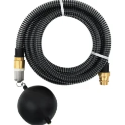 The Living Store sugeslange med messingkoblinger 1,1" 7 m PVC sort - Haveslanger