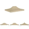 The Living Store tag til festtelt 4x3 m 270 g/m² beige - Festtelte & havepavilloner – tage