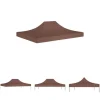 The Living Store tag til festtelt 4x3 m 270 g/m² brun - Festtelte & havepavilloner – tage