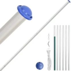 The Living Store Tyrkiet flag og flagstang 6,23 m aluminium - Flag & vimpler