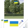 The Living Store Ukraine flag og flagstang 6,23 m aluminium - Flag & vimpler