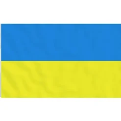 The Living Store Ukraine flag og flagstang 5,55 m aluminium - Flag & vimpler