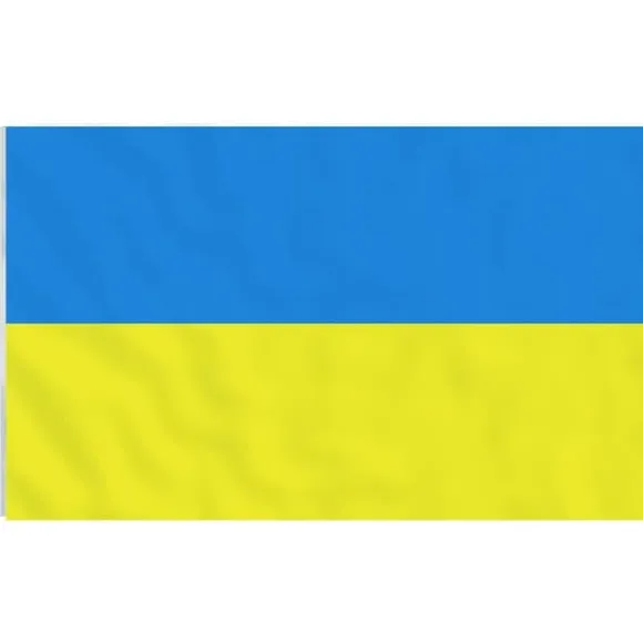 The Living Store Ukraine flag og flagstang 5,55 m aluminium - Flag & vimpler