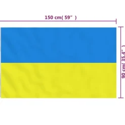 The Living Store Ukraine flag med messingøjer 90x150 cm - Flag & vimpler