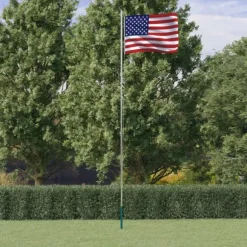 The Living Store USA flag og flagstang 6,23 m aluminium - Flag & vimpler