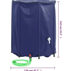 The Living Store vandtank med hane sammenfoldelig 1250 l PVC - Vandingsartikler