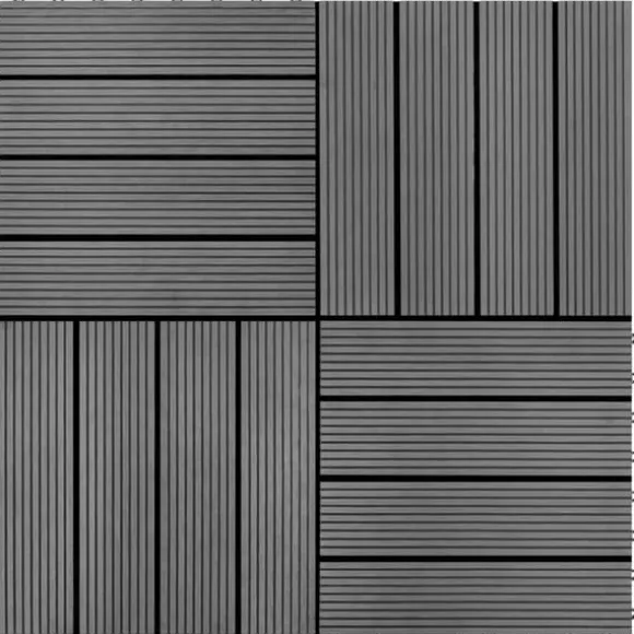 The Living Store WPC-fliser 30 x 30 cm 11 stk. 1 m2 grå - Gulve