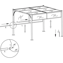 Tilbagetrækkelig pergola 3x3 m - Innovativ udendørs skygge | Farve: Antracitgrå