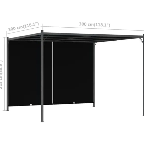 Tilbagetrækkelig pergola 3x3 m - Innovativ udendørs skygge | Farve: Antracitgrå