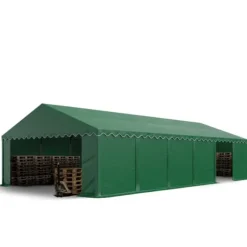 TOOLPORT Lagertelt 6x12 m opbevaringstelt PVC 750 N mørkegrøn vandtæt med bundramme