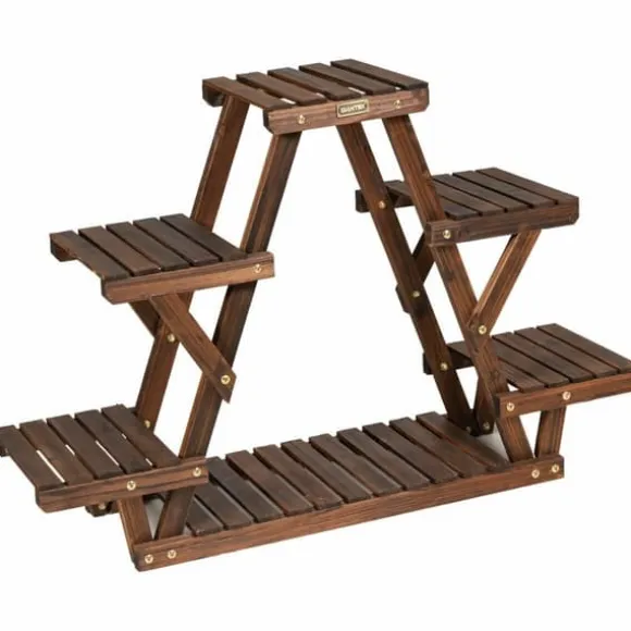 Træ Plantestativ, 39x10x25,5 cm, Carbonized