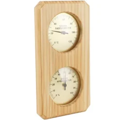 Træ Sauna Hygrothermograph Guldplade 0 til 120 Celsius 0 til 100 Luftfugtighed Sauna Termometer til indendørs familie