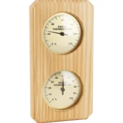 Træ Sauna Hygrothermograph Guldplade 0 til 120 Celsius 0 til 100 Luftfugtighed Sauna Termometer til indendørs familie