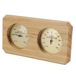 Træ Sauna Termometer Hygrometer 2 i 1 Luftfugtighed Temperaturmåling Indendørs termometer Luftfugtighedsmåler til Hotel Sauna Room
