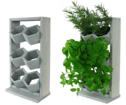 Træ vertikale plantekasser RD-8/2x3 - Grå