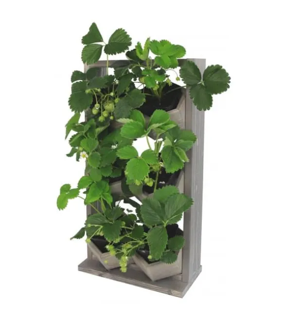 Træ vertikale plantekasser RD-8/2x3 - Grå