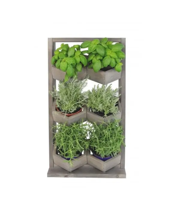 Træ vertikale plantekasser RD-8/2x3 - Grå