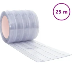Transparent köldridå i PVC – Isolerande och ljuddämpande | Storlek: 200x1,6 mm | Längd: 25 m