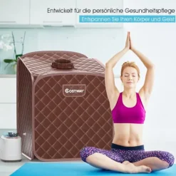 Transportabel dampsauna spa, 85x84x106 cm, Sort
