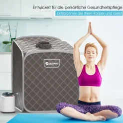 Transportabel Dampsauna Spa, 85x84x106 cm, Sort
