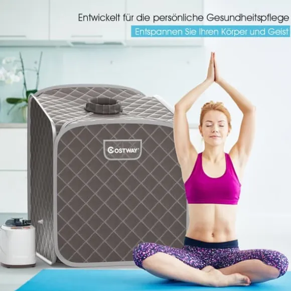 Transportabel Dampsauna Spa, 85x84x106 cm, Sort