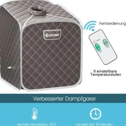 Transportabel Dampsauna Spa, 85x84x106 cm, Sort