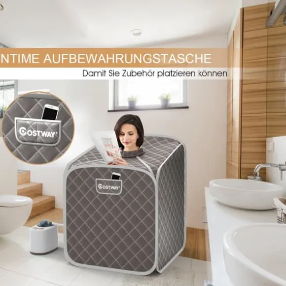 Transportabel Dampsauna Spa, 85x84x106 cm, Sort