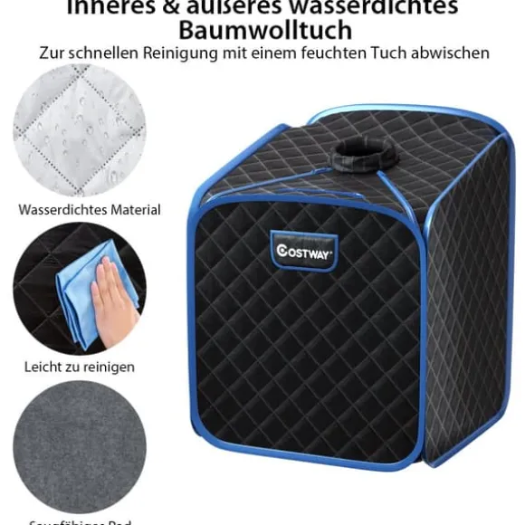 Transportabel Dampsauna Spa, 85x84x106 cm, Sort