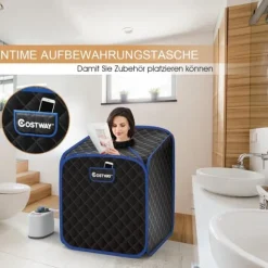 Transportabel Dampsauna Spa, 85x84x106 cm, Sort