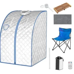 Transportabel Dampsauna, 78x87x100 cm, Sølv