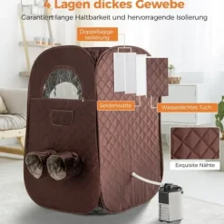 Transportabel dampsauna, 89x89x149 cm, Brun