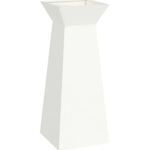 Trapezoidal Plantekasse i Stål - Moderne Design | Farve: Hvid | Størrelse: 40x40x100 cm