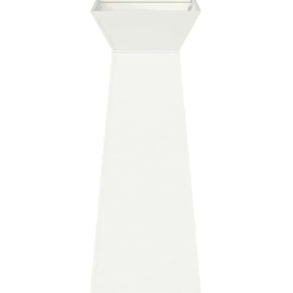 Trapezoidal Plantekasse i Stål - Moderne Design | Farve: Hvid | Størrelse: 40x40x100 cm