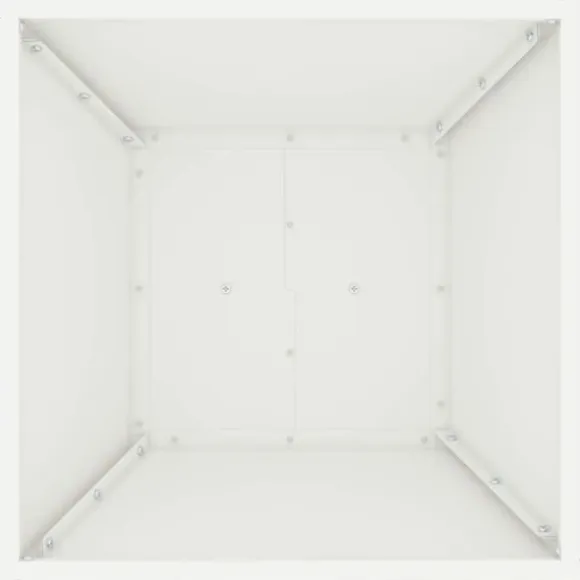 Trapezoidal Plantekasse i Stål - Moderne Design | Farve: Hvid | Størrelse: 40x40x100 cm