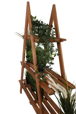 Træblomsterstativ 107x101x26 cm - RP/ 3-niveau/ Brun