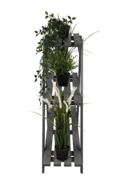 Træblomsterstativ 79x101x26 cm - RP/ 3-niveau/ Grå