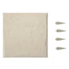 Trædesten til have - Plastikfliser til gangsti - Sæt med 8 - 39,5 x 39,5 cm - Med jordspyd - Vejrbestandige - Til græsplæne/terrasse - Beige