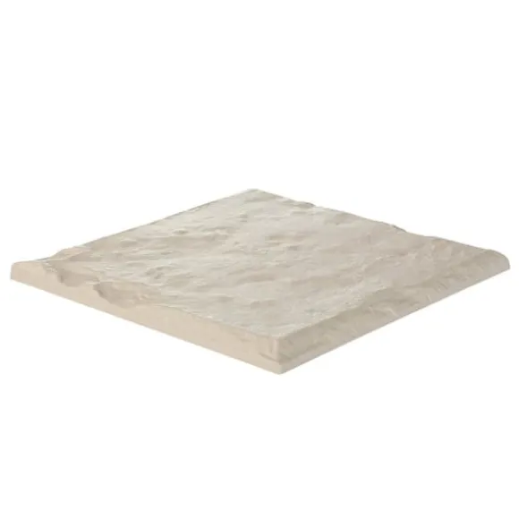 Trædesten til have - Plastikfliser til gangsti - Sæt med 8 - 39,5 x 39,5 cm - Med jordspyd - Vejrbestandige - Til græsplæne/terrasse - Beige