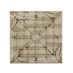 Trædesten til have - Plastikfliser til gangsti - Sæt med 8 - 39,5 x 39,5 cm - Med jordspyd - Vejrbestandige - Til græsplæne/terrasse - Beige