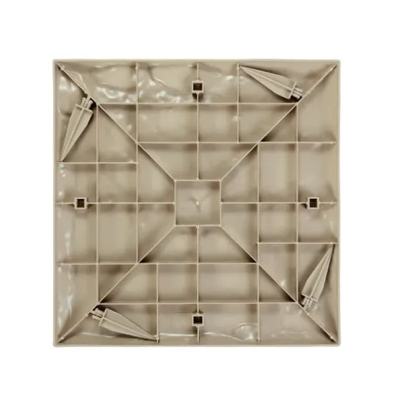 Trædesten til have - Plastikfliser til gangsti - Sæt med 8 - 39,5 x 39,5 cm - Med jordspyd - Vejrbestandige - Til græsplæne/terrasse - Beige