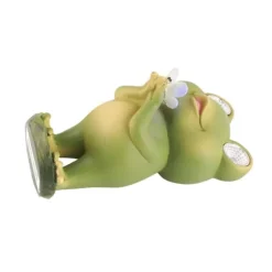 Trädgård uteplats staket Solar Lights Skrämma Frog Resin dekorativa ornament