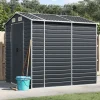 Trädgårdsskjul i galvaniserat stål - Förvaringslösning för verktyg | Färg: Antracit | Storlek: 191x215x198 cm