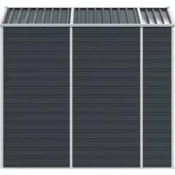 Trädgårdsskjul i galvaniserat stål - Förvaringslösning för verktyg | Färg: Antracit | Storlek: 191x215x198 cm