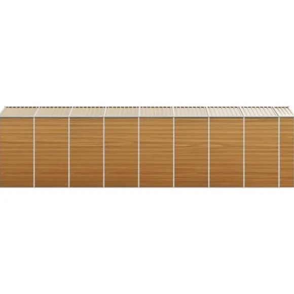 Trädgårdsskjul i galvaniserat stål - Robust utomhusförvaring | Färg: Ljusbrun | Storlek: 191x725x198 cm