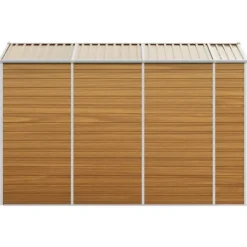 Trädgårdsskjul i galvaniserat stål - Praktisk utomhusförvaring | Färg: Ljusbrun | Storlek: 191x300x198 cm